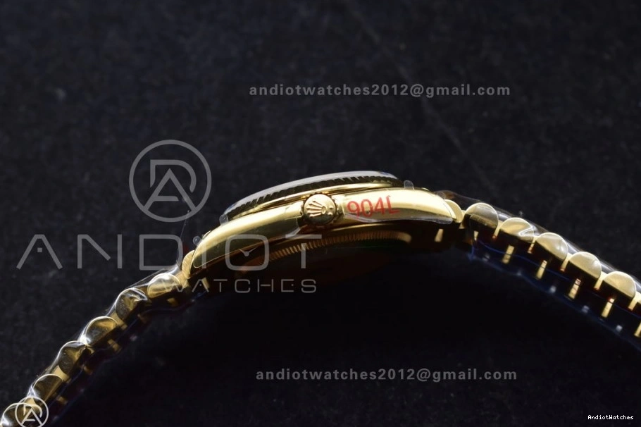 Steel President 904L Durable V5 (Gain QF Edition vr3255 Weight) DayDate 699 on 36 Roman Bracelet Best Silver Dial with YG Markers 0207